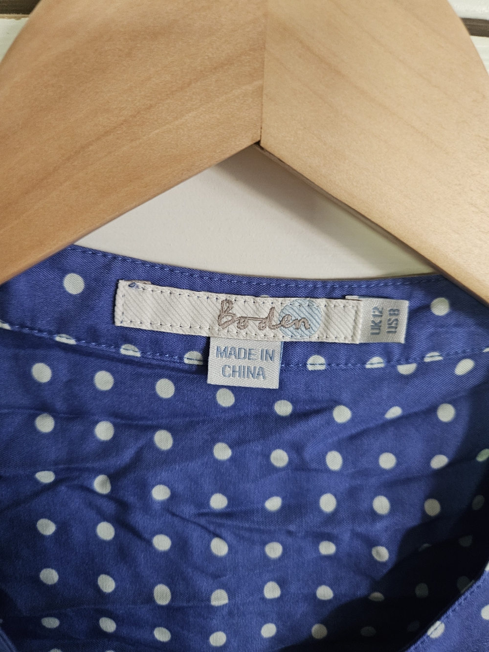 Boden Blue and White Polka Dot Button-Down Shirt - Picture 2 of 5